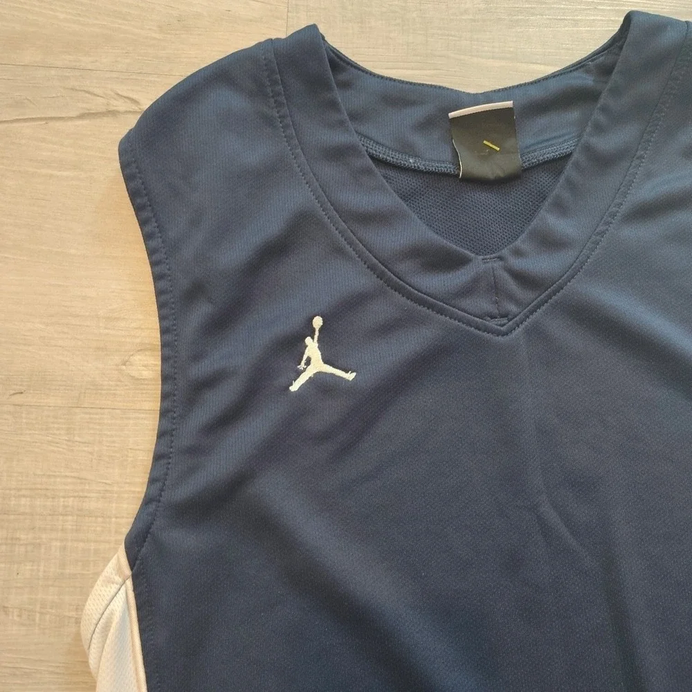 Nike Jordan Shirt Dri‎ Fit Small Sleeveless Basketball Jersey Blue y2k vtg